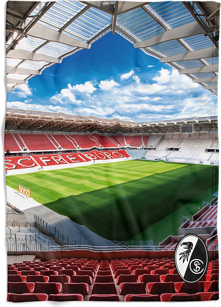 HSV Hamburger SV Flanellfleecedecke 'Stadion' - 150x200 Cm Blau-Weiß