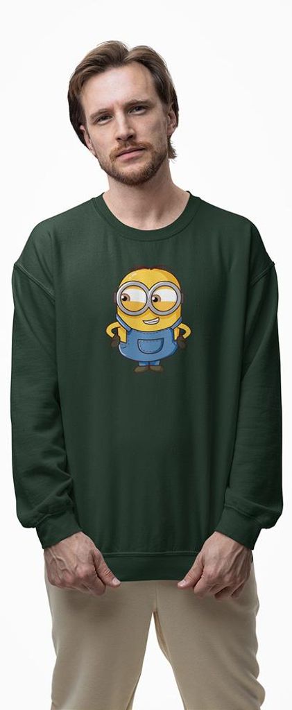D&B Design Uni Pullover SWEB00012 Minions Waldgrün-Größe L