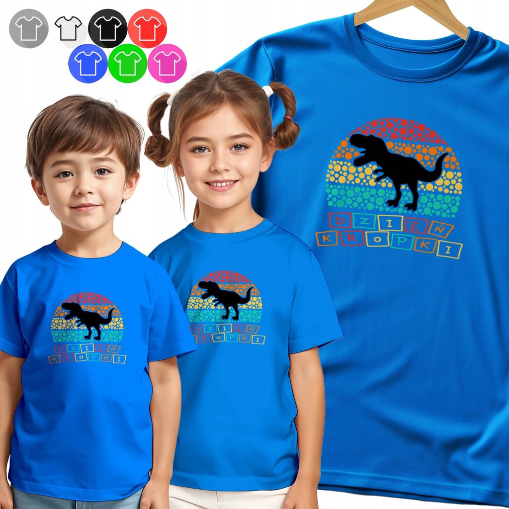 Kinder-T-Shirt - Dots Tag Punkt Dino Dinosaurier - 110 Xs