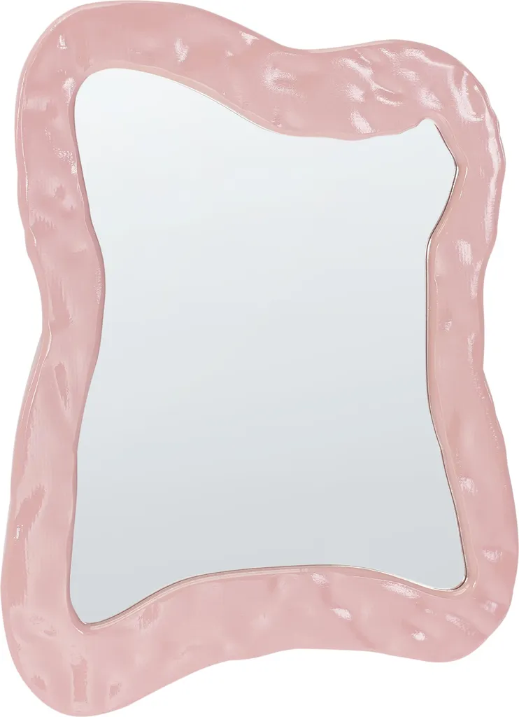 Miroir Mural Entrée Rose 80x60 cm en MDF Style Vintage Déco Salon Chic