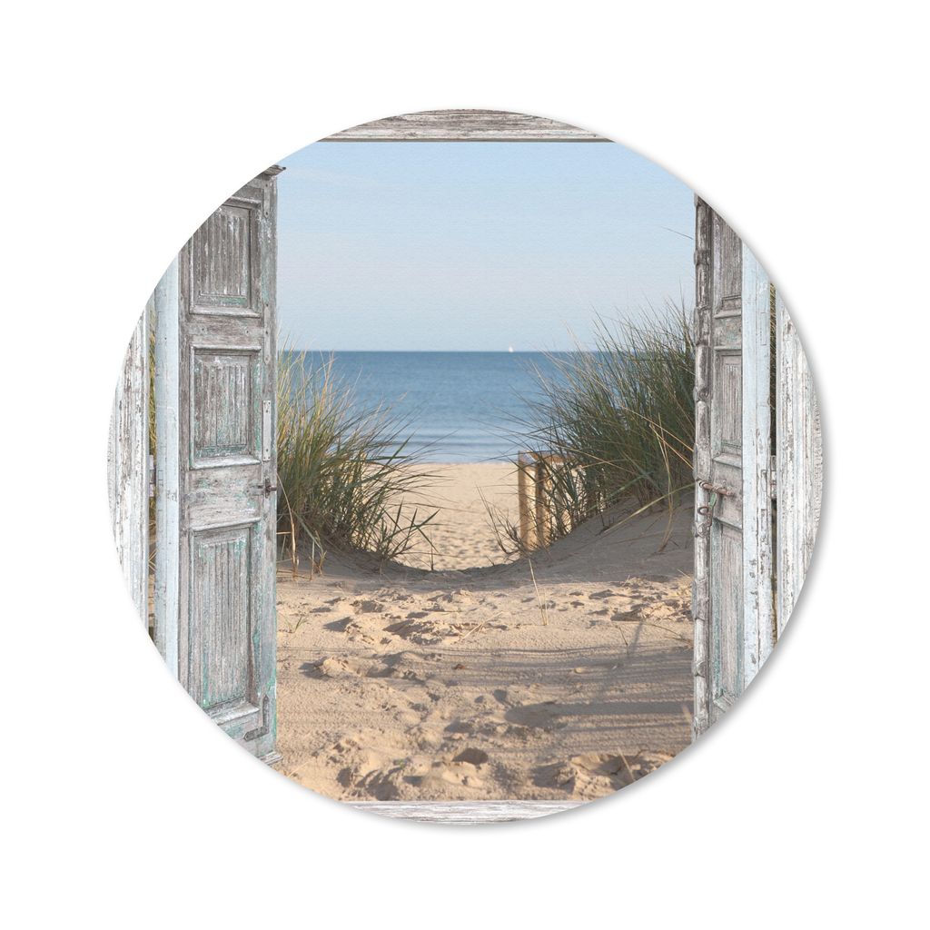 MuchoWow Mauspad Mousepad Düne - Strand - Aussicht - Sommer 40x40 cm - Mousepads - Maus Mat - Pad - Mausunterlage - Schreibtisch Accessoires