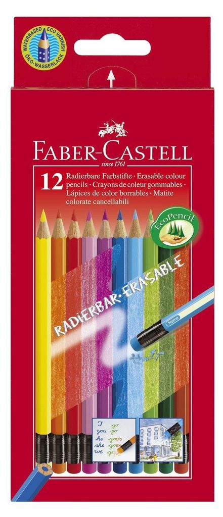 FABER-CASTELL Buntstift radierbar 12er Kartonetui Immagine del prodotto 