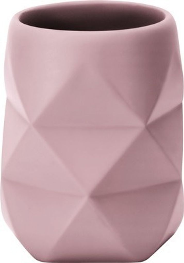 Malý kelímek na zubní kartáček CRACKLE LBH 8x8x10 cm růžový Obrázek produktu 