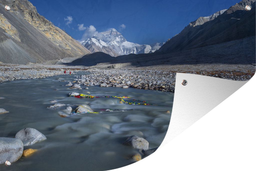 MuchoWow 60x40 cm Outdoor-Poster Gartendeko Sichtschutz Garten Poster für den Garten Wasser zwischen den Bergen des Mount Everest in Tibet