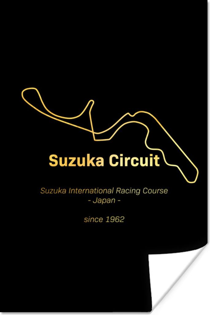 MuchoWow Poster Rennstrecke - Formel 1 - Suzuka 60x90 cm - Wanddekoration