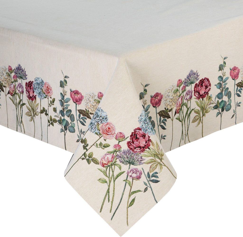 Eurofirany Tischdecke Gobelin beige 180 cm x 140 cm