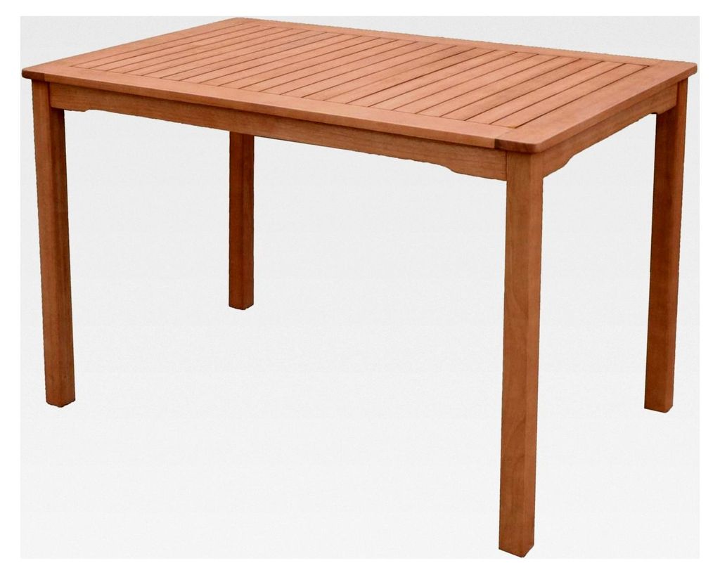 Gartentisch Eukalyptus Beistelltisch Balkontisch geölt massiv 70 x 110