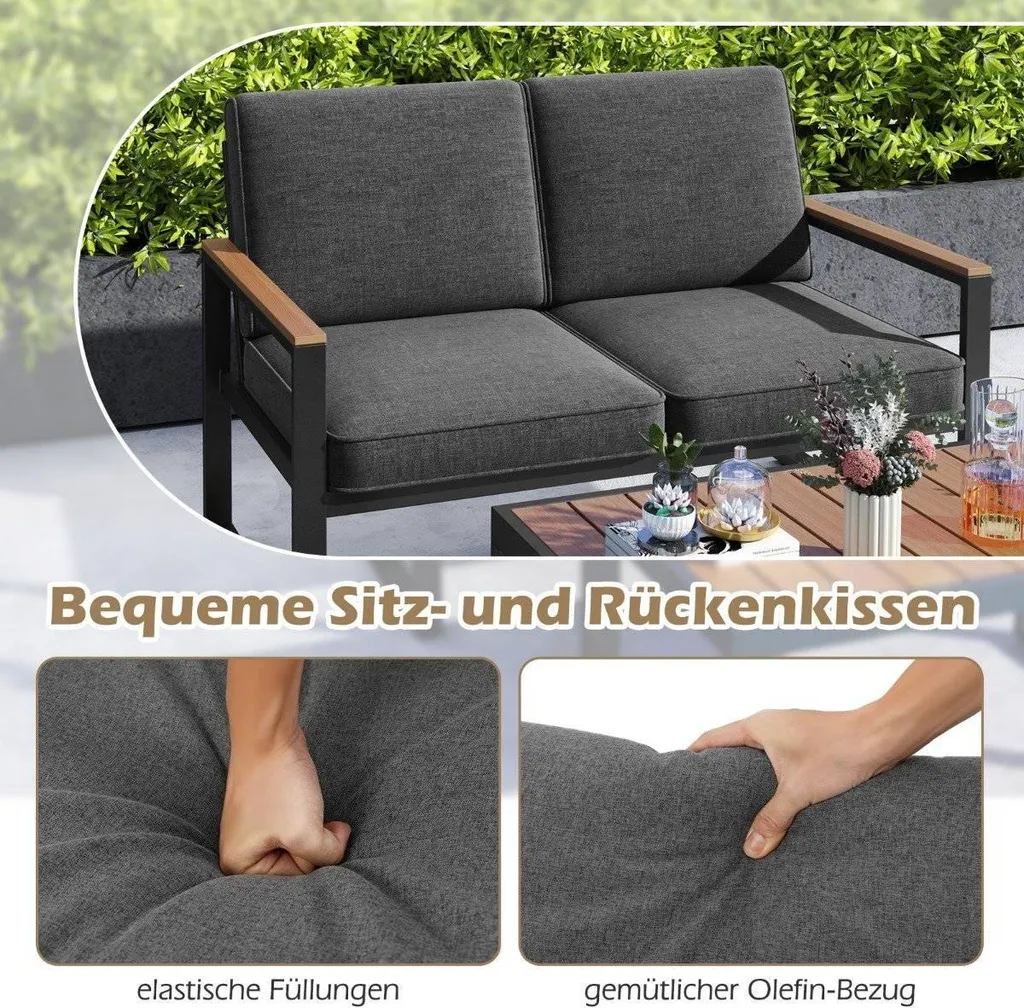 Ensemble de balcon robuste en aluminium gris résistant aux intempéries - 4