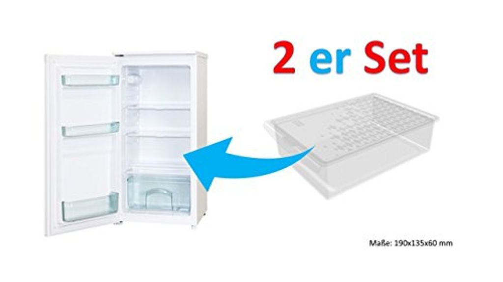 2er Set Kühlschrank Organizer Box TransparentKühlschrankboxSchubladenkorb