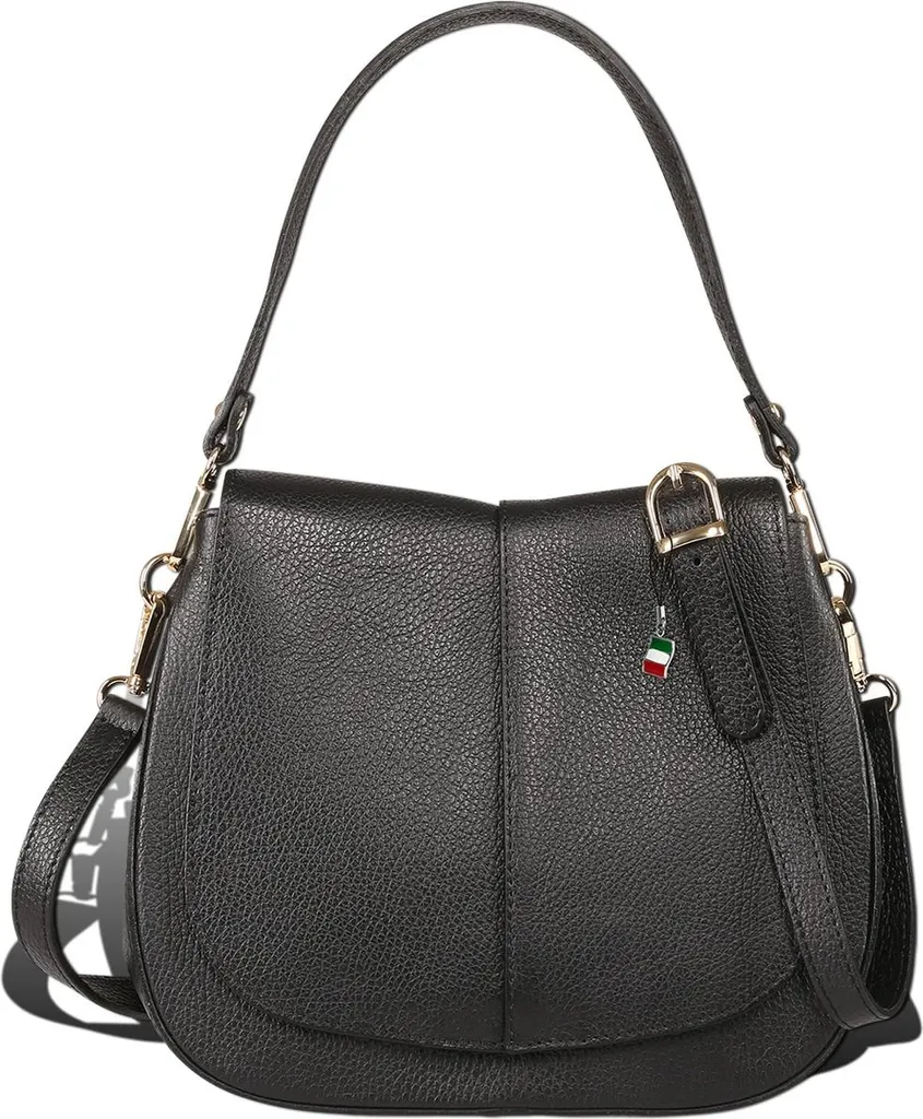 Petit sac à bandoulière cuir noir Florence pour sorties et travail chic