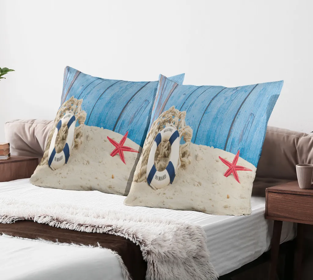Offerta Set 2 Federe ABAKUHAUS 80x80 - Stampa Vintage Mare