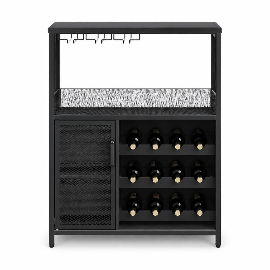 Wolnostojąca szafka na wino w stylu industrialnym (z Zdjęcie produktu 