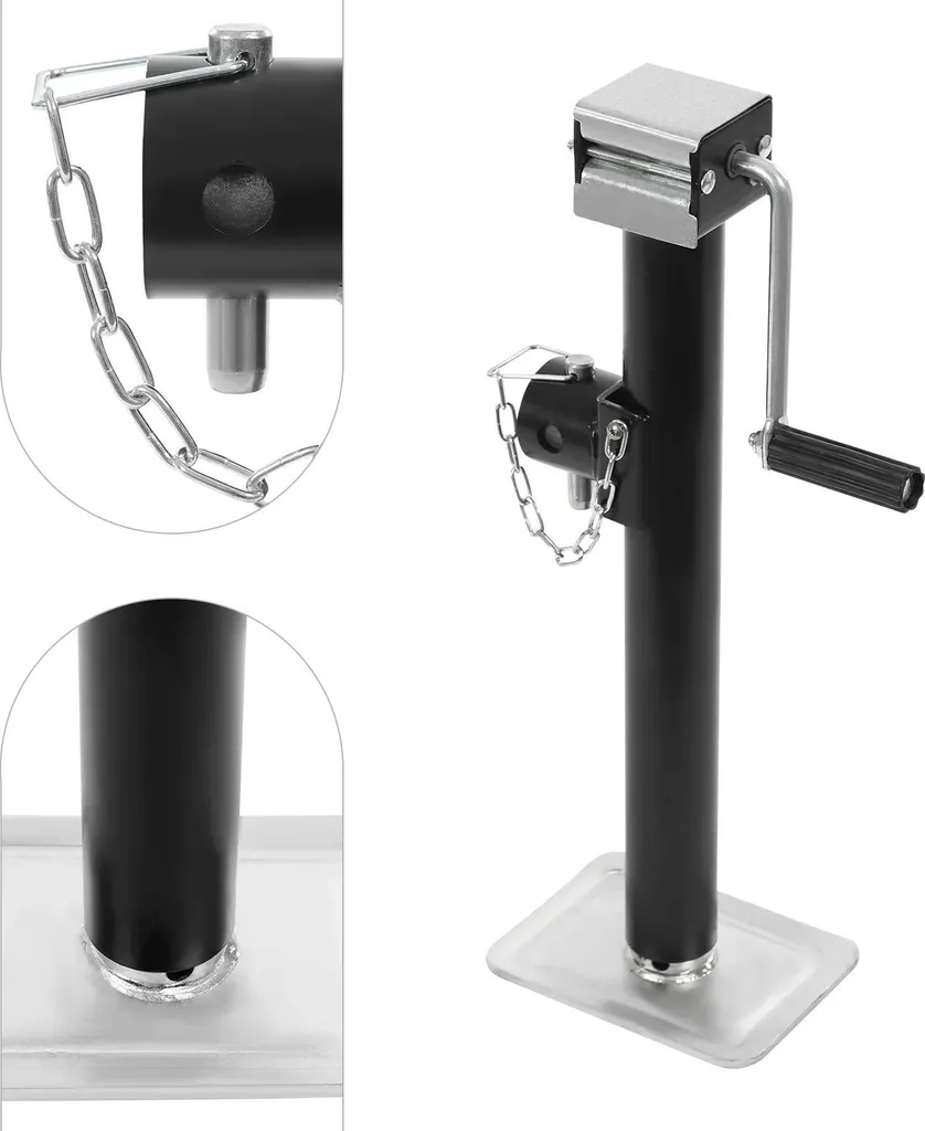 Béquilles de stabilisation pour remorque et camping-car en acier noir