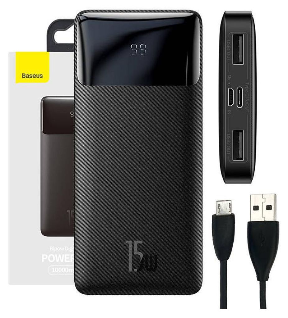 Baseus Bipow Lithium Polymer (LiPo) 10000 mAh Czarny Zdjęcie produktu 