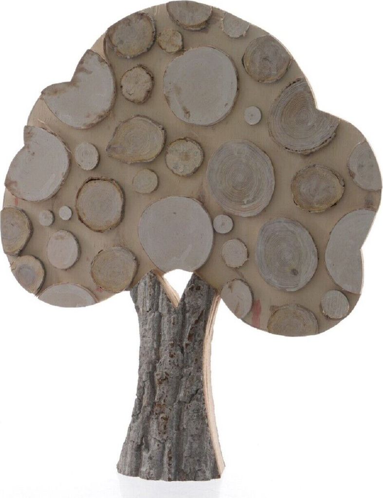 Baum Dekobaum Eichenholz Wanddeko Holz H 56 cm