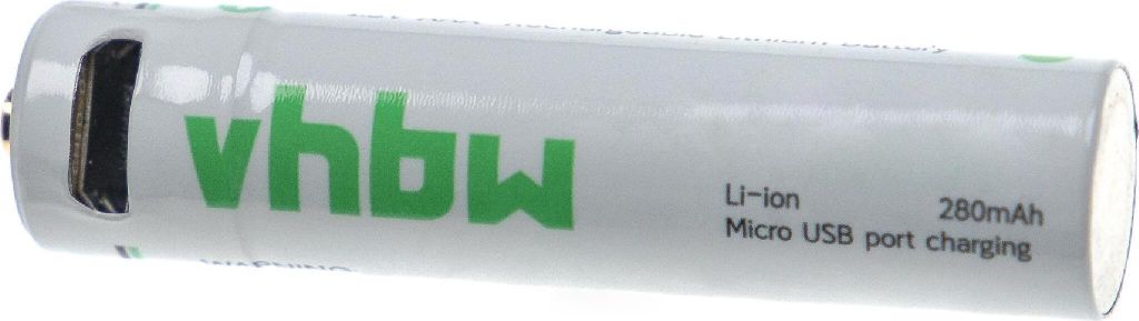 vhbw AAA Micro Akku mit Micro USB-Anschluss (280 mAh, 1,5 V, Li-Ion)