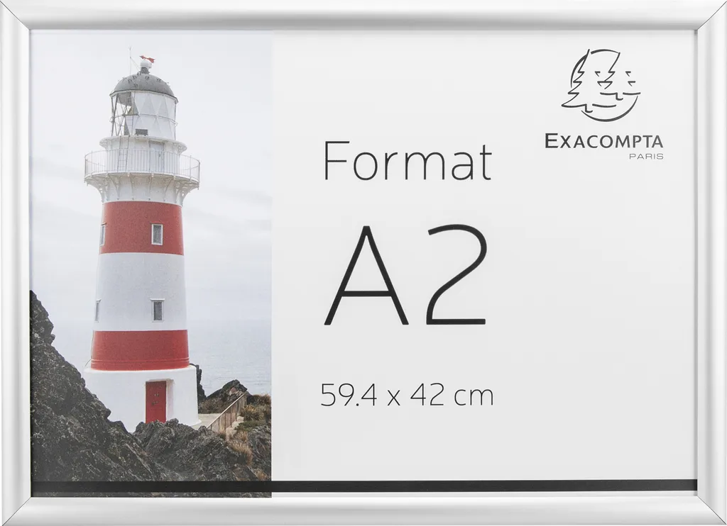 Cadre Photo A2 Argent Aluminium 8294358D Exacompta Finition Haut de Gamme