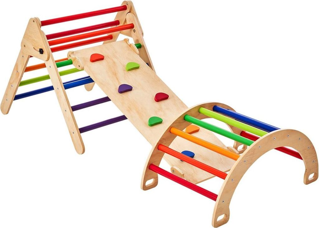 Pikler Dreieck-Set 5in1 Montessori Kletter-Spielzeug Kleinkinder Groß Bunt