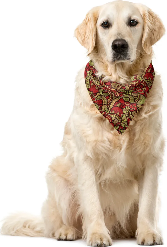 Bandana Simpatica ABAKUHAUS per Cani - Look Etnico Corallo e Verde