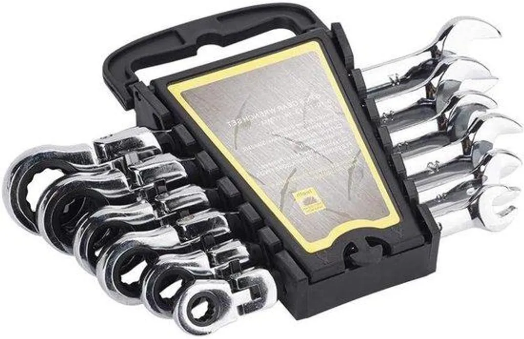 Coffret de clés plates à cliquet articulées 8-17mm pour bricolage auto