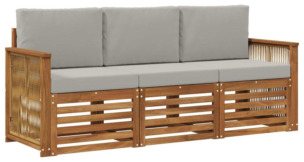 vidaXL Sofagarnituren mit Kissen 3 pcs Massivholz Akazie