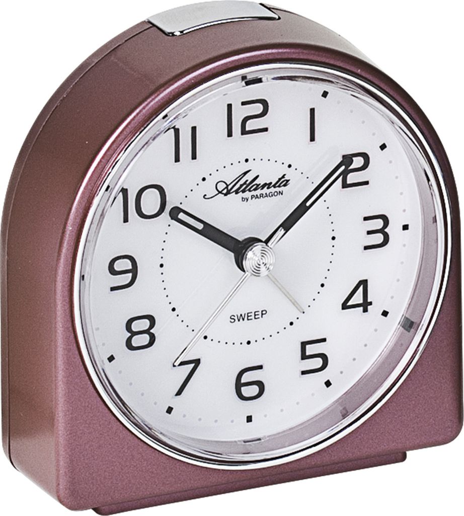 Atlanta 1932/1 Wecker Quarz analog rostrot leise ohne Ticken Snooze