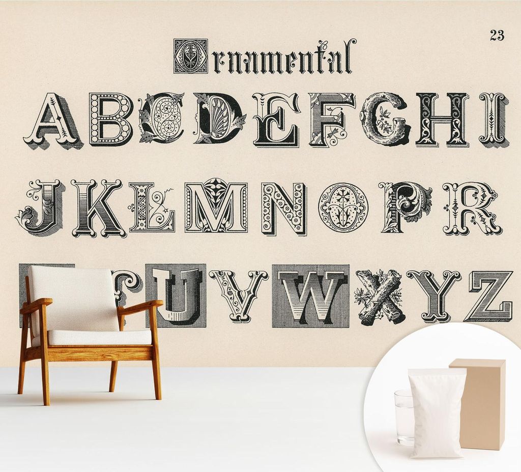 Fototapete - 312x219 cm - Tapete - Wandtapete - Wandbilder - Dekofolie - Tapete Folie - Wand - Dekoration - Wohnzimmer - Dekorative Buchstaben