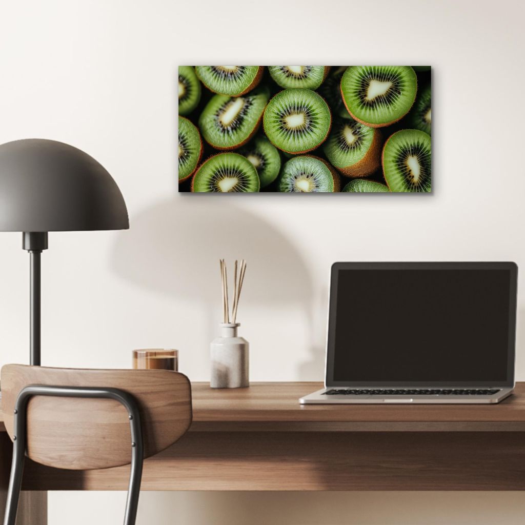 MuchoWow Wanddekoration Metall Metallbild Wandkunst 40x20 cm Kiwi - Obst - Grün MuchoWow Aluminium Gemälde - Bild - Aluminium