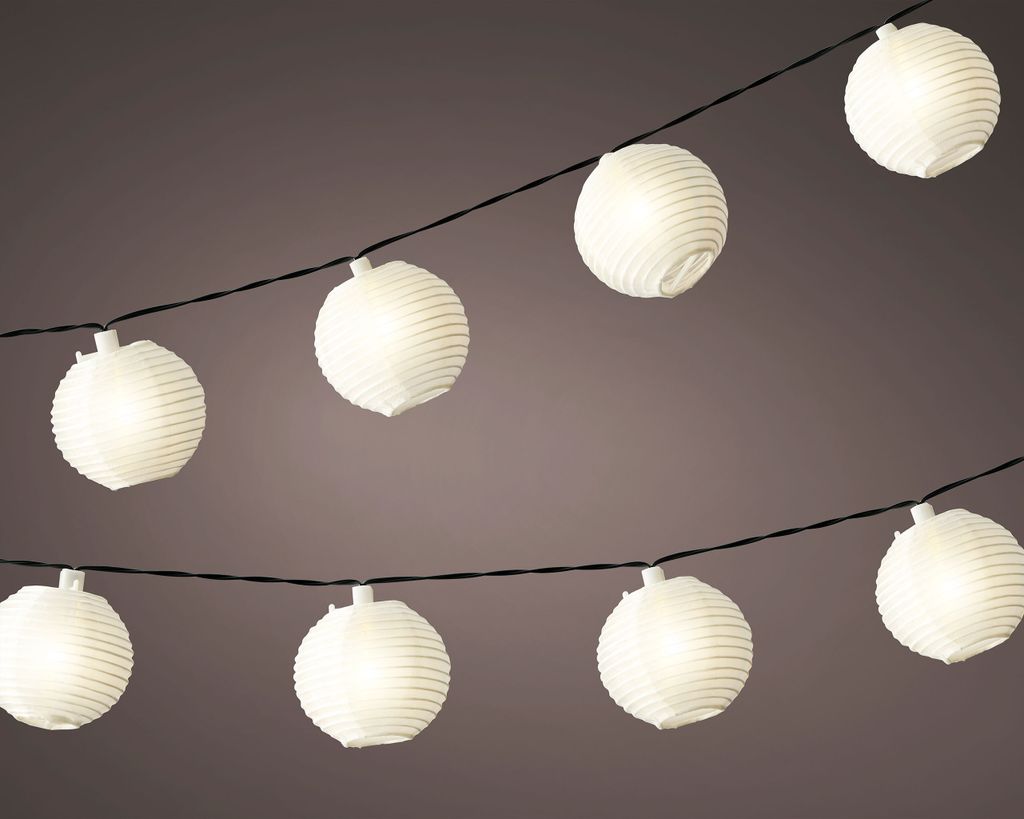 Lampiony solarne LED 3,5 m nylon ciepły biały Zdjęcie produktu 