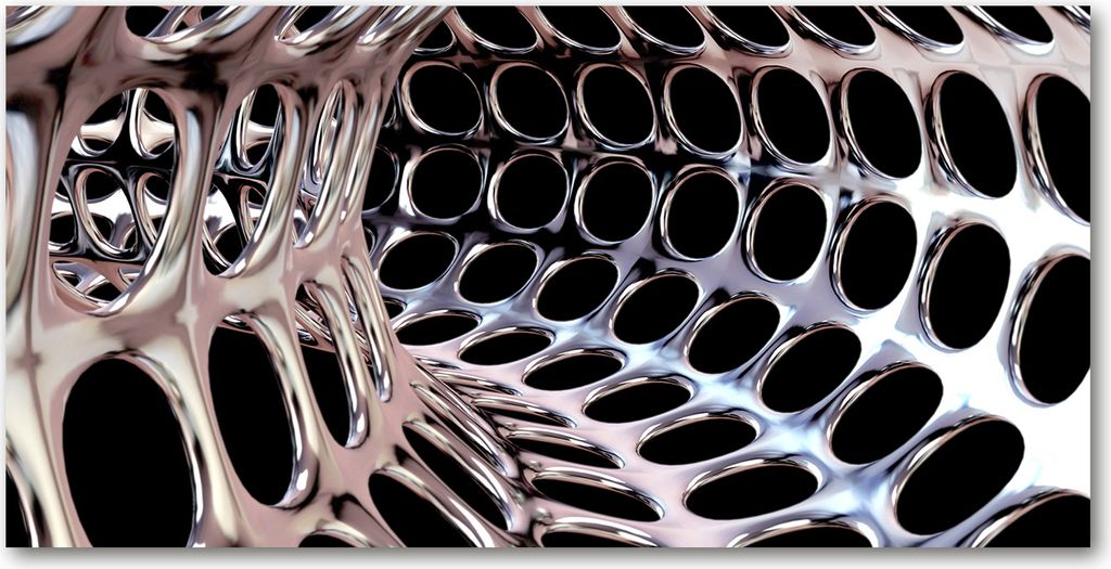Tulup Leinwandbild - 120x60 cm - Wandkunst - Drucke auf Leinwand - Leinwanddruck - Kunst: modern & klassisch - Silber - Metalltunnel