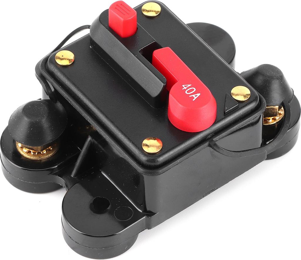 Auto -Audio -System -Sicherungshalter Automatischer Leistungsschalter 12V -24V DC Auto Boot Stereo Protection40A, 78x58x38mm