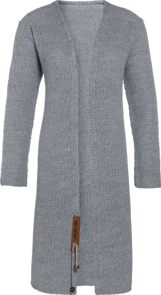 Knit Factory Luna Lange Strickjacke - Grau - 40/42