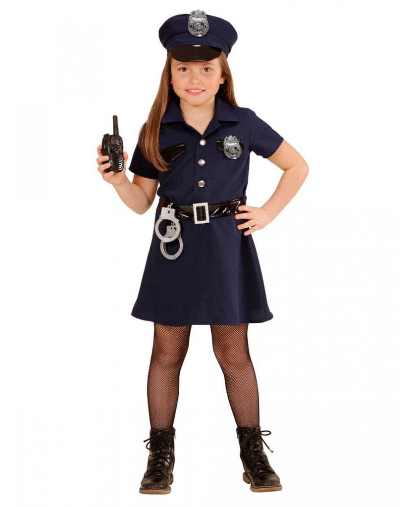 Polizei Mädchen Kostüm für Fasching und Kindergeburtstag Produktbild 