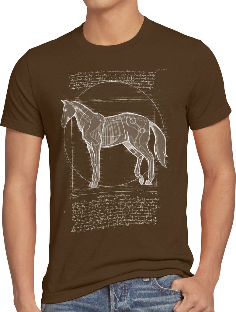 style3 Vitruvianisches Pferd Herren T-Shirt stute hengst pony reiten