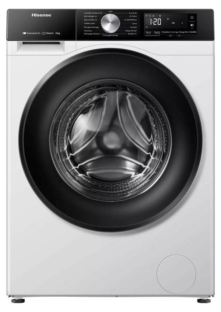 Hisense 3S Freistehend Waschmaschine, 10.5 kg, 1400 U/min., Frontlader, 10,5 kg, B, 72 dB, 1400 RPM, A
