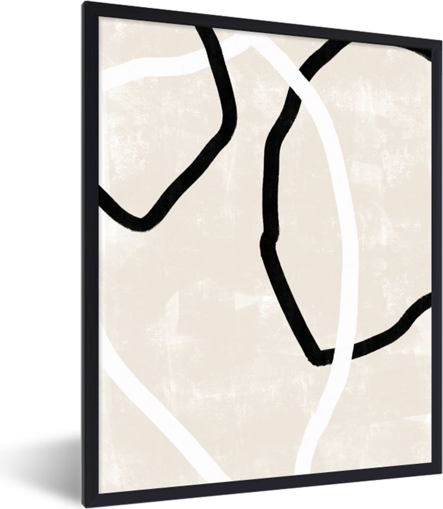 MuchoWow Gerahmtes Poster Rosa - Minimalismus - Design 30x40 cm - Poster mit Schwarzem Bilderrahmen Wandposter Rahmen Foto Bilder - Wanddeko - Ku...