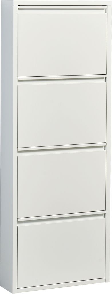 Schuhkipper >Bert< 4 Klappen, 8 paar Schuhe, weiß, Metall - 51x137x16cm (BxHxT)