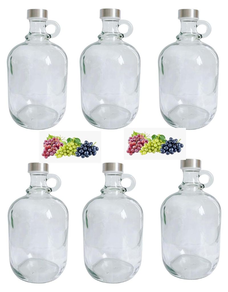 6 x 1,5L Flasche mit Schraubverschlüss Weinballon Produktbild 