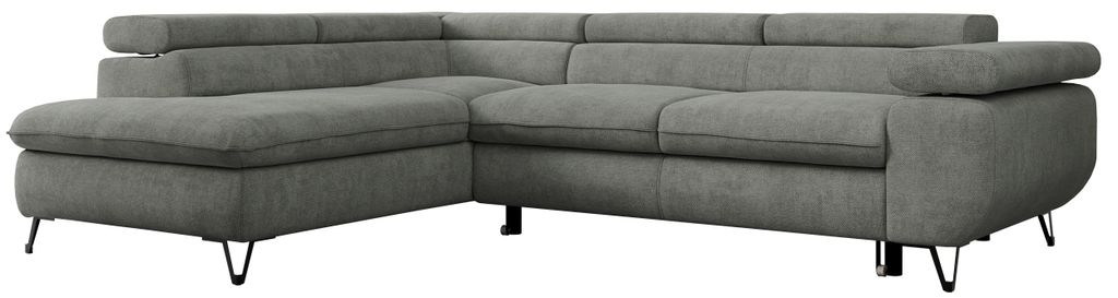 Ecksofa Sofa Grau, Wohnlandschaft L-Form mit Schlaffunktion Produktbild 