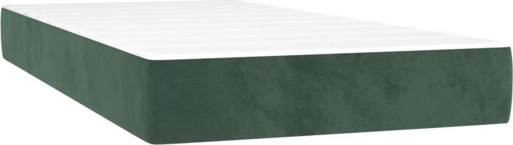 vidaXL Taschenfederkernmatratze Mittel Dunkelgrün 120x190x20 cm Samt