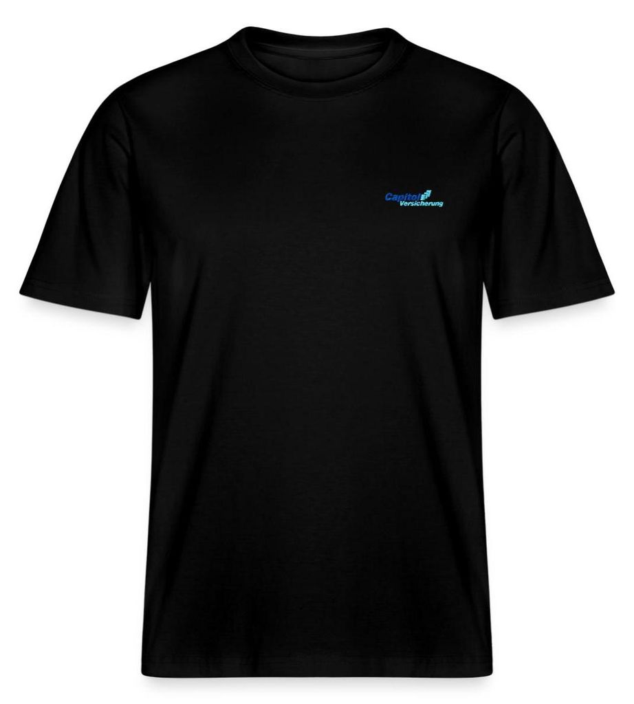 Spreadshirt Stromberg Gesticktes Logo Der Capitol Versicherung Relaxed Fit Uni T-Shirt, XXL, Schwarz