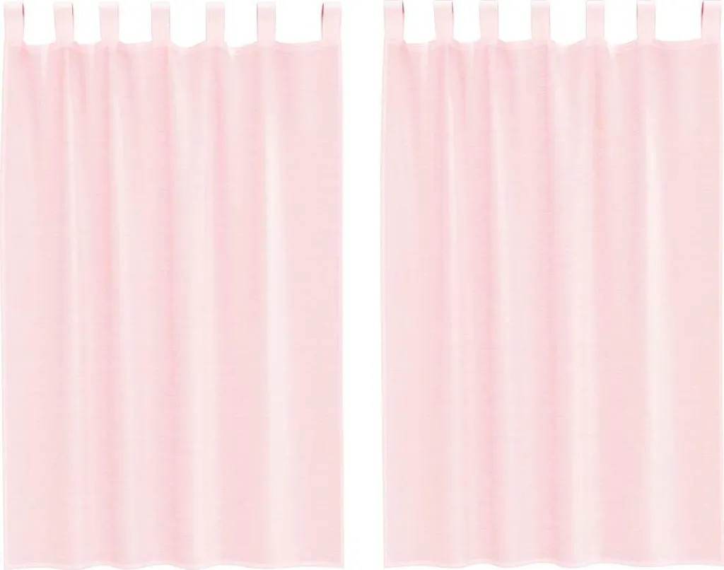 Rideaux voilages pour chambre d'enfant rose clair, lot de 2 unités