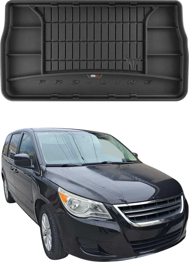 OMAC Gummi Kofferraumwanne für VW Routan 2009-2013 3D TPE Laderaumwanne Schwarz