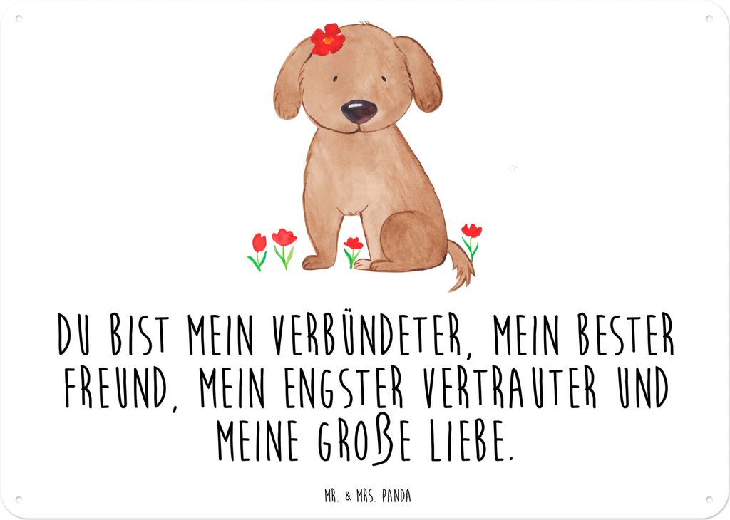 Mr. & Mrs. Panda Wandbild Hund Dame DIN A3 - Weiß - Geschenk, Magnetschild, Hundeliebe, Schild, Hunde, Türschild, Metallschild, tafel, Niedlich, ...