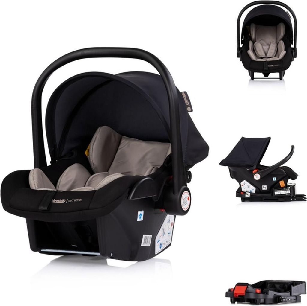 Chipolino Set Babyschale Isofix-Basis-Station Amore i-Size Gruppe 0+ (0 - 13 kg) black