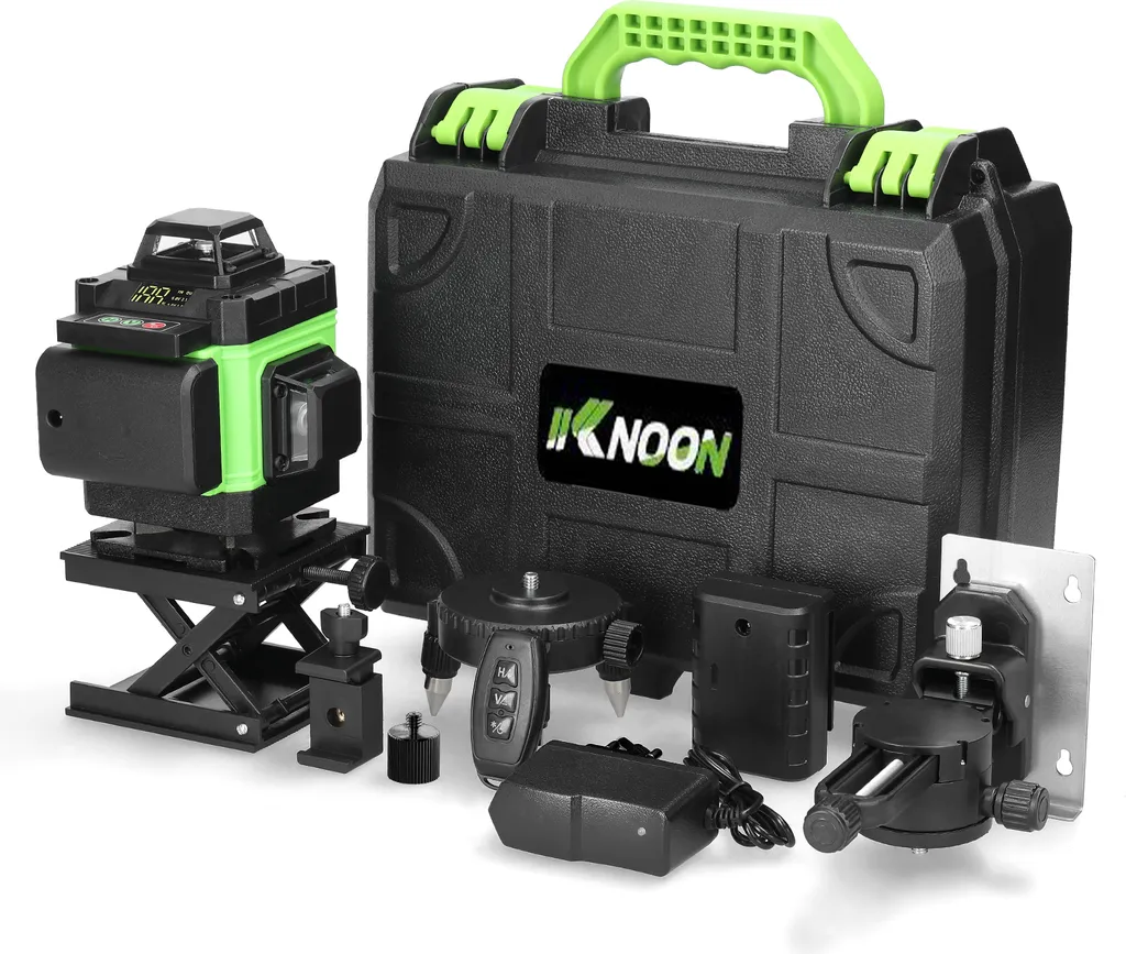 Niveau laser rotatif 4D pour sol et mur - Kit complet de traçage précis