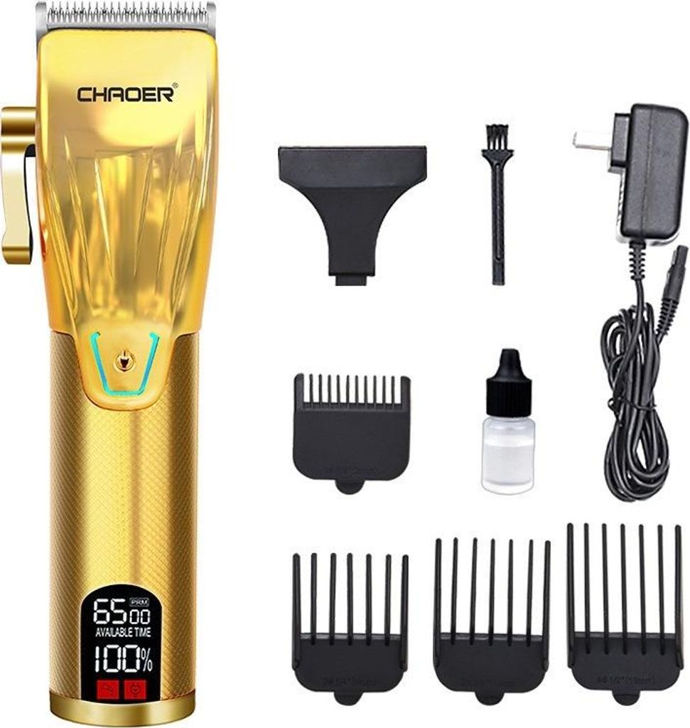 INF Professionelle Haarschneidemaschine für Erwachsene mit Keramikklinge & Aufsätze - Akku Gold