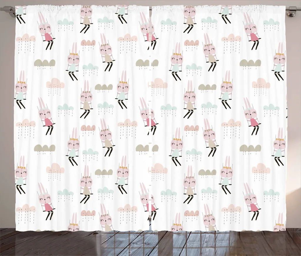Tenda Cameretta ABAKUHAUS Coniglietta Doodle 280x245 Lavabile