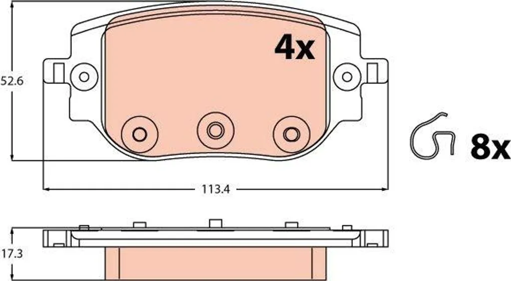 Plaquettes de frein arrière TRW GDB2613 pour PEUGEOT Traveller V