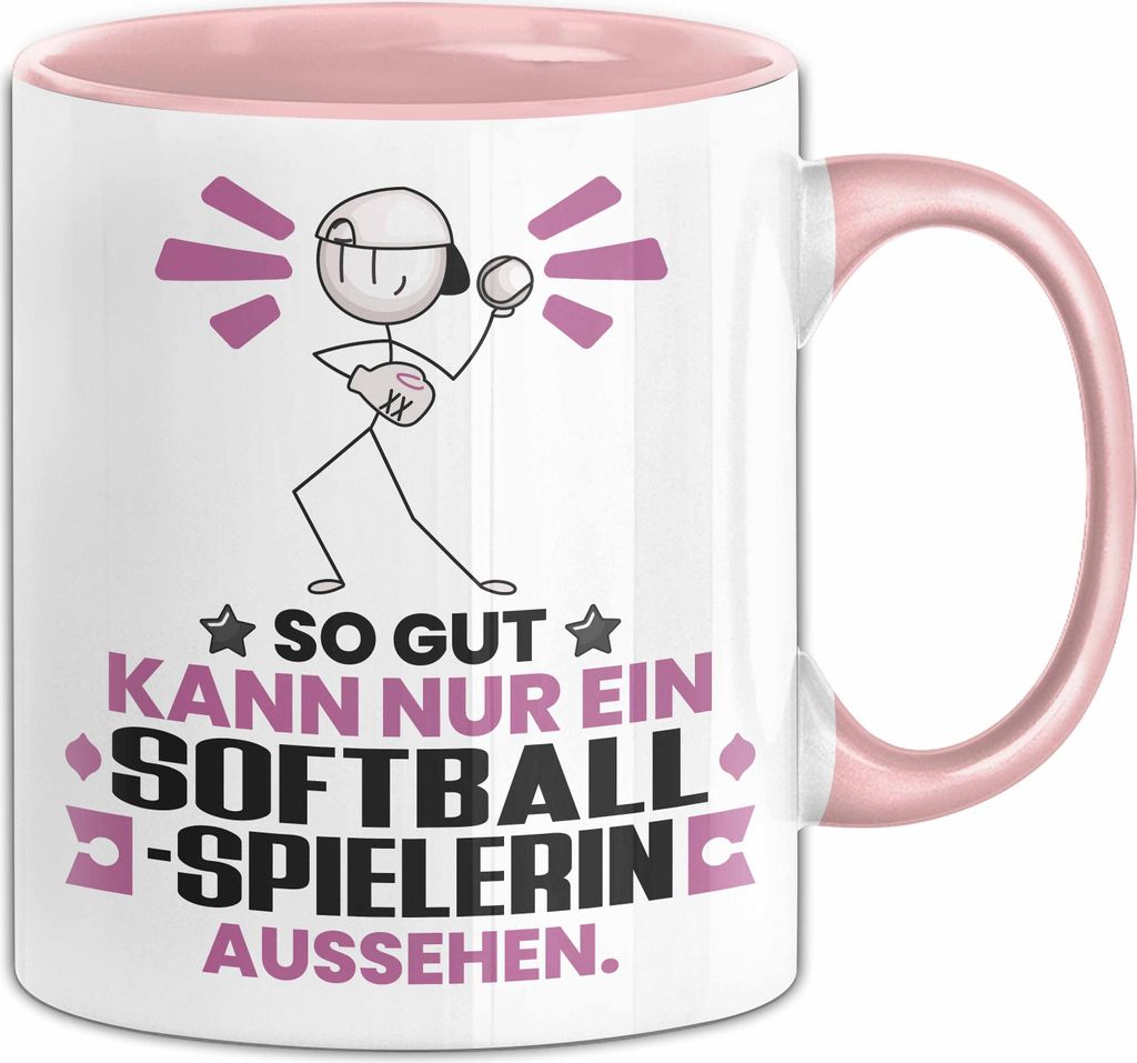 Softballspielerin Geschenk Tasse So Gut Kann Nur Ein Softballspielerin Aussehen Geschenkidee Kaffee-Becher (Rosa)